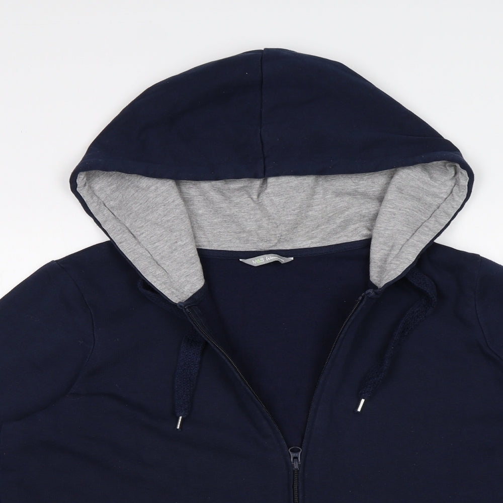 M&S Womens Blue   Full Zip Hoodie Size 18