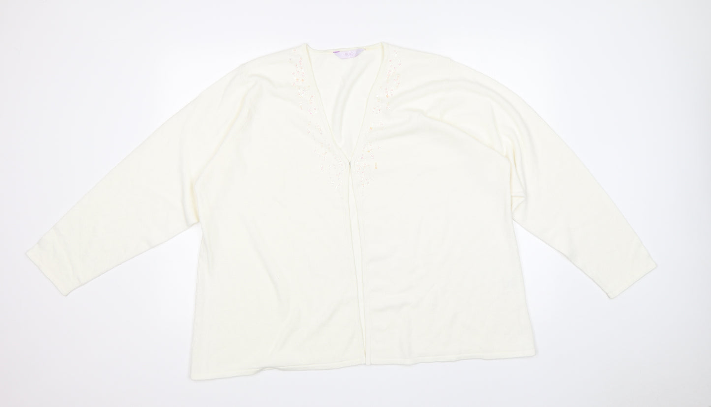 EVIE Womens White   Cardigan Jumper Size 24