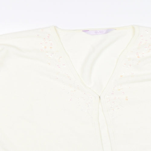 EVIE Womens White   Cardigan Jumper Size 24