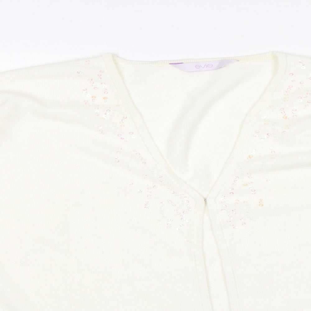 EVIE Womens White   Cardigan Jumper Size 24
