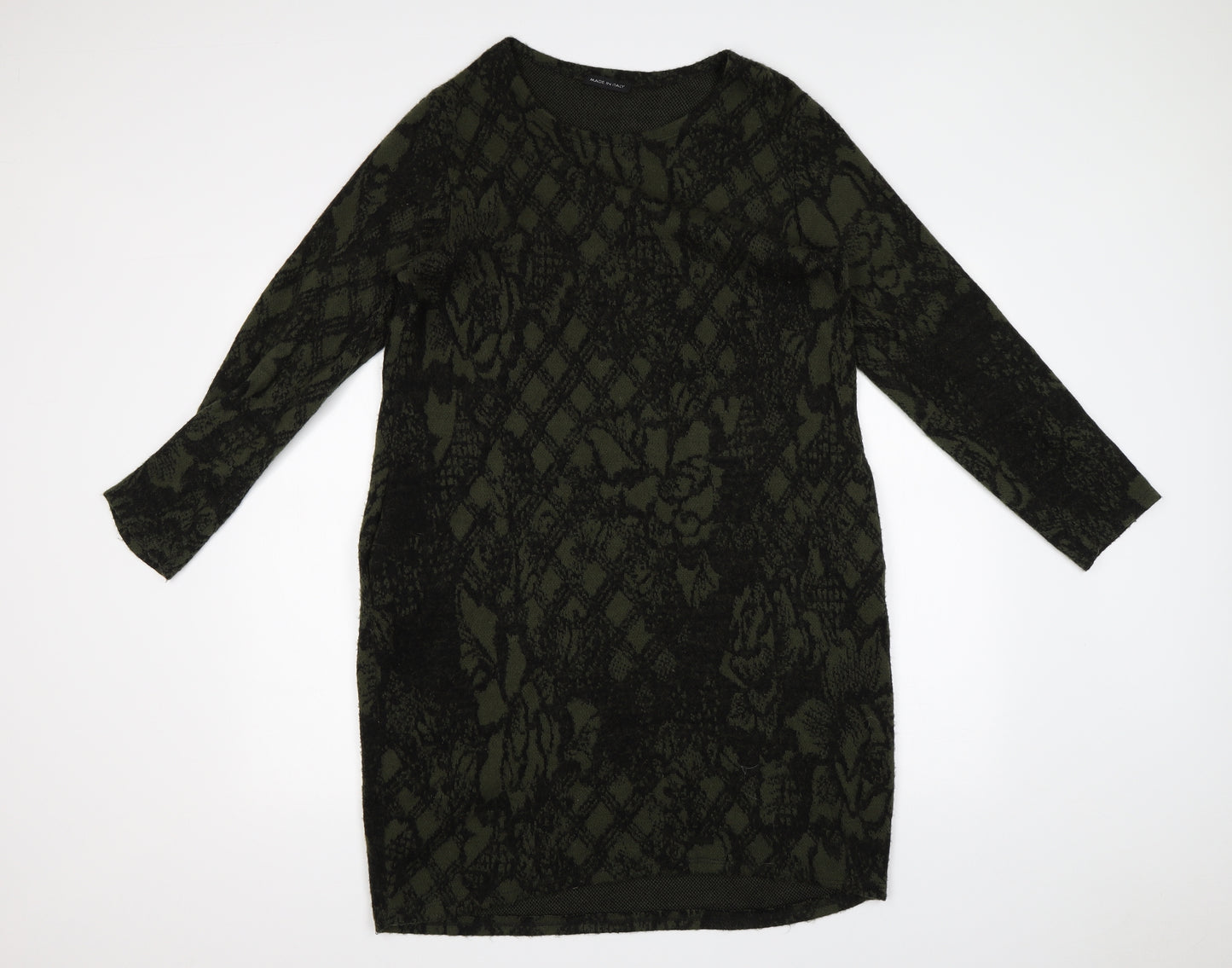 Preworn Womens Green Geometric  Bodycon