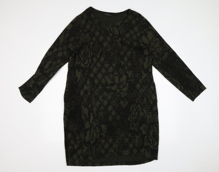 Preworn Womens Green Geometric  Bodycon