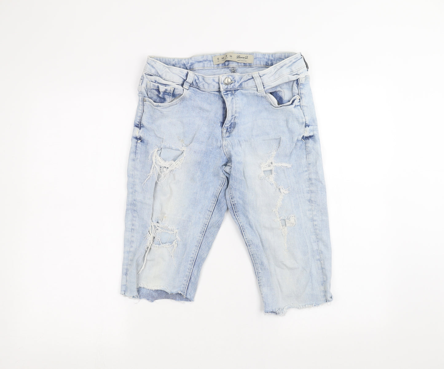 Denim & Co. Womens Blue  Denim Bermuda Shorts Size 12