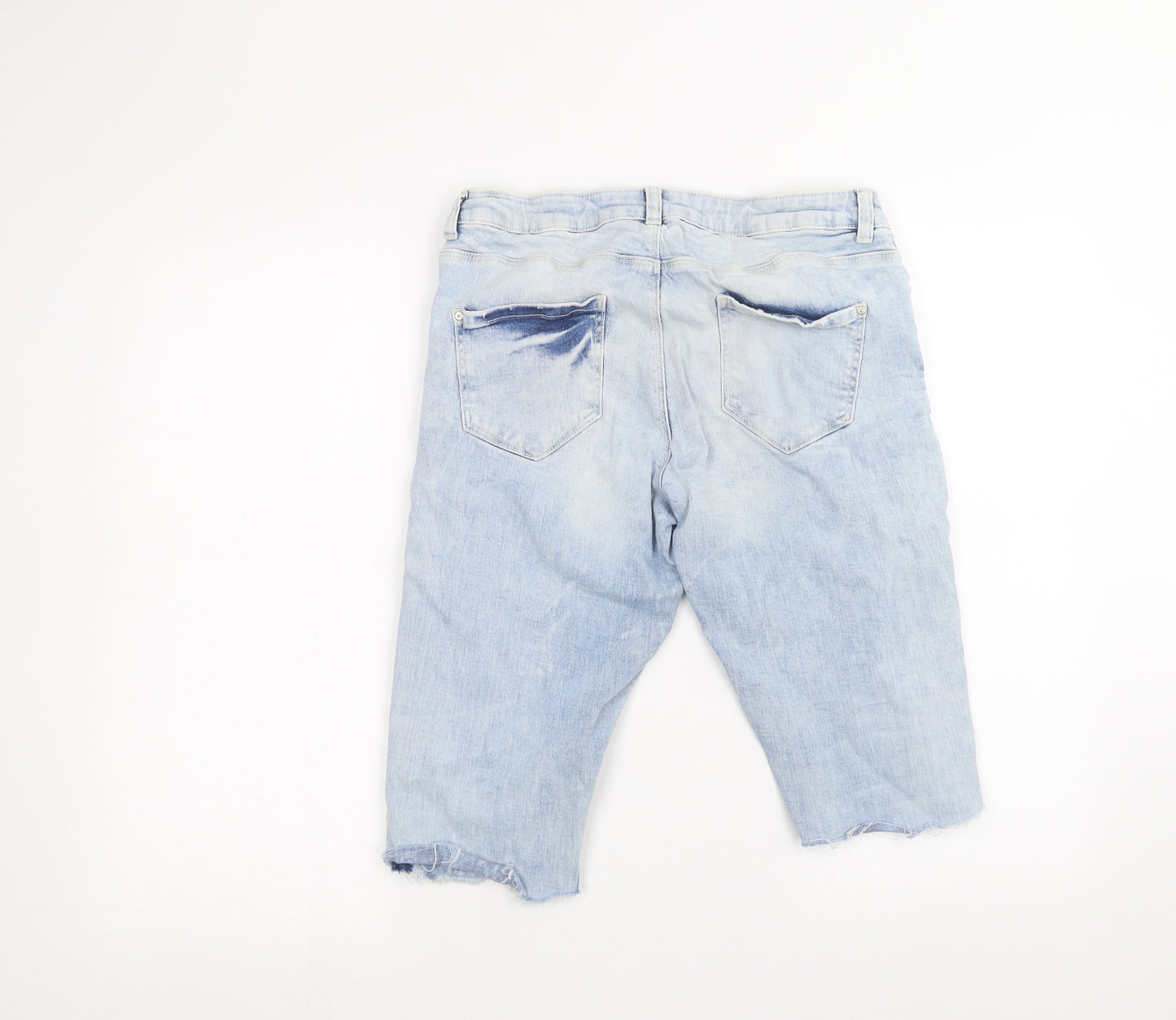 Denim & Co. Womens Blue  Denim Bermuda Shorts Size 12