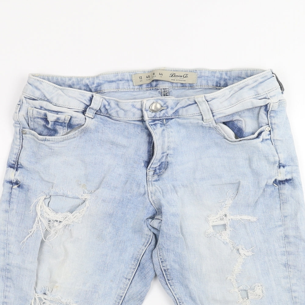 Denim & Co. Womens Blue  Denim Bermuda Shorts Size 12