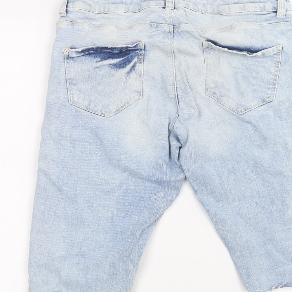 Denim & Co. Womens Blue  Denim Bermuda Shorts Size 12
