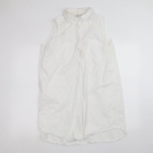 H&M Womens White   Basic Button-Up Size 18