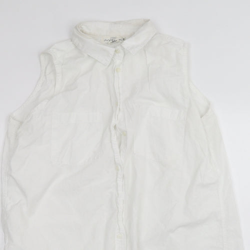 H&M Womens White   Basic Button-Up Size 18