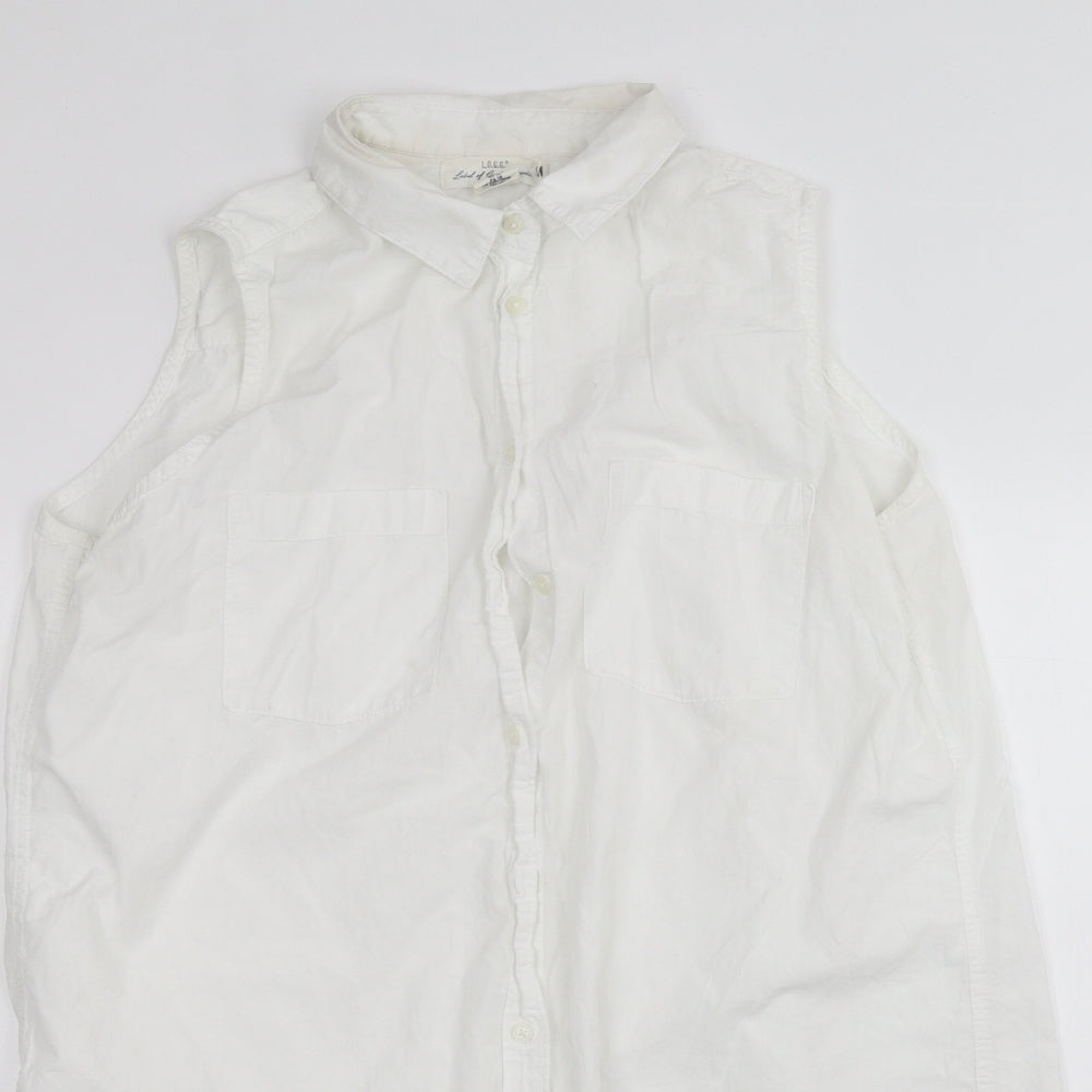H&M Womens White   Basic Button-Up Size 18
