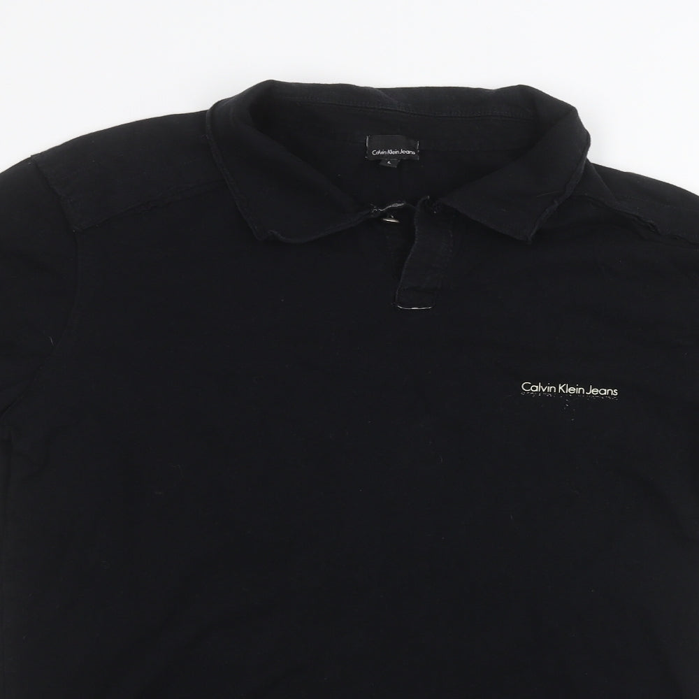 Calvin Klein Mens Black    Polo Size L