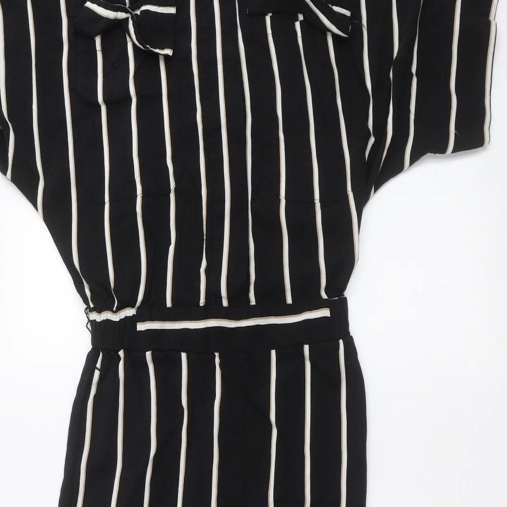 H&M Womens Black Striped  Jumpsuit One-Piece Size 8