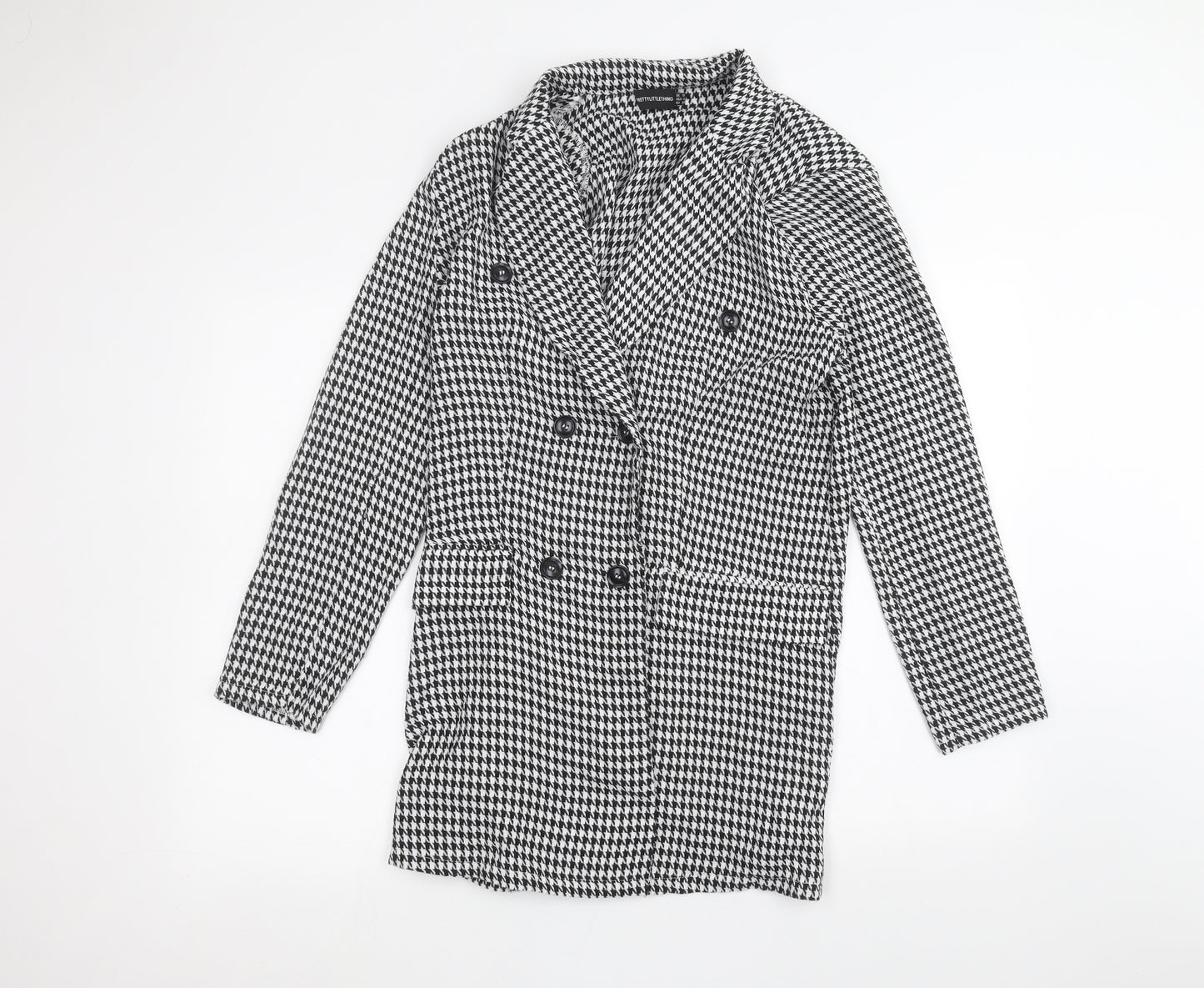 PRETTYLITTLETHING Womens White Striped  Jacket  Size 10