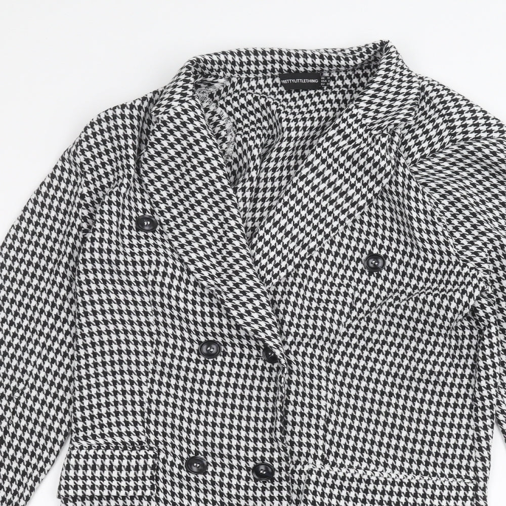 PRETTYLITTLETHING Womens White Striped  Jacket  Size 10