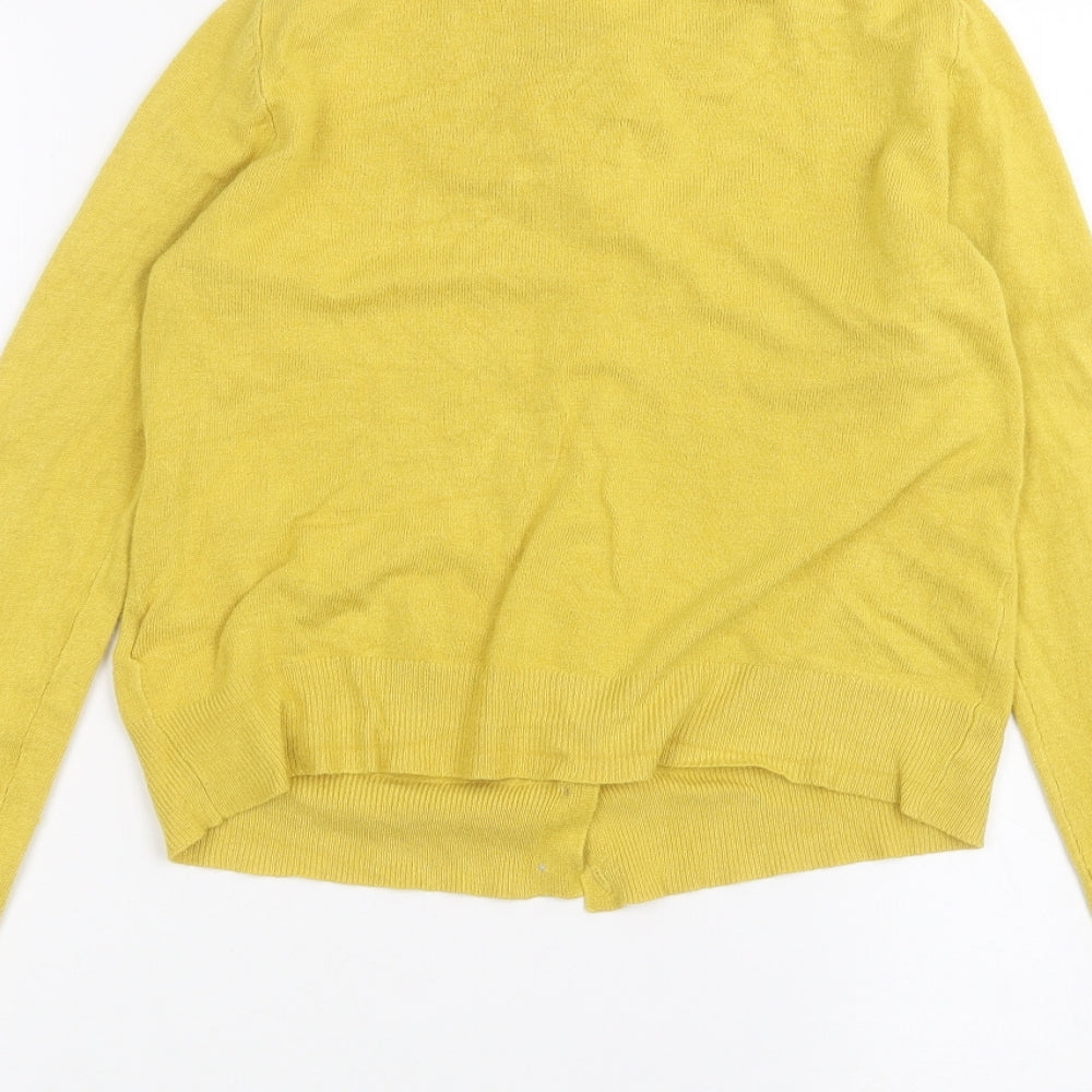 Marks and Spencer Womens Yellow   Cardigan Jumper Size 8