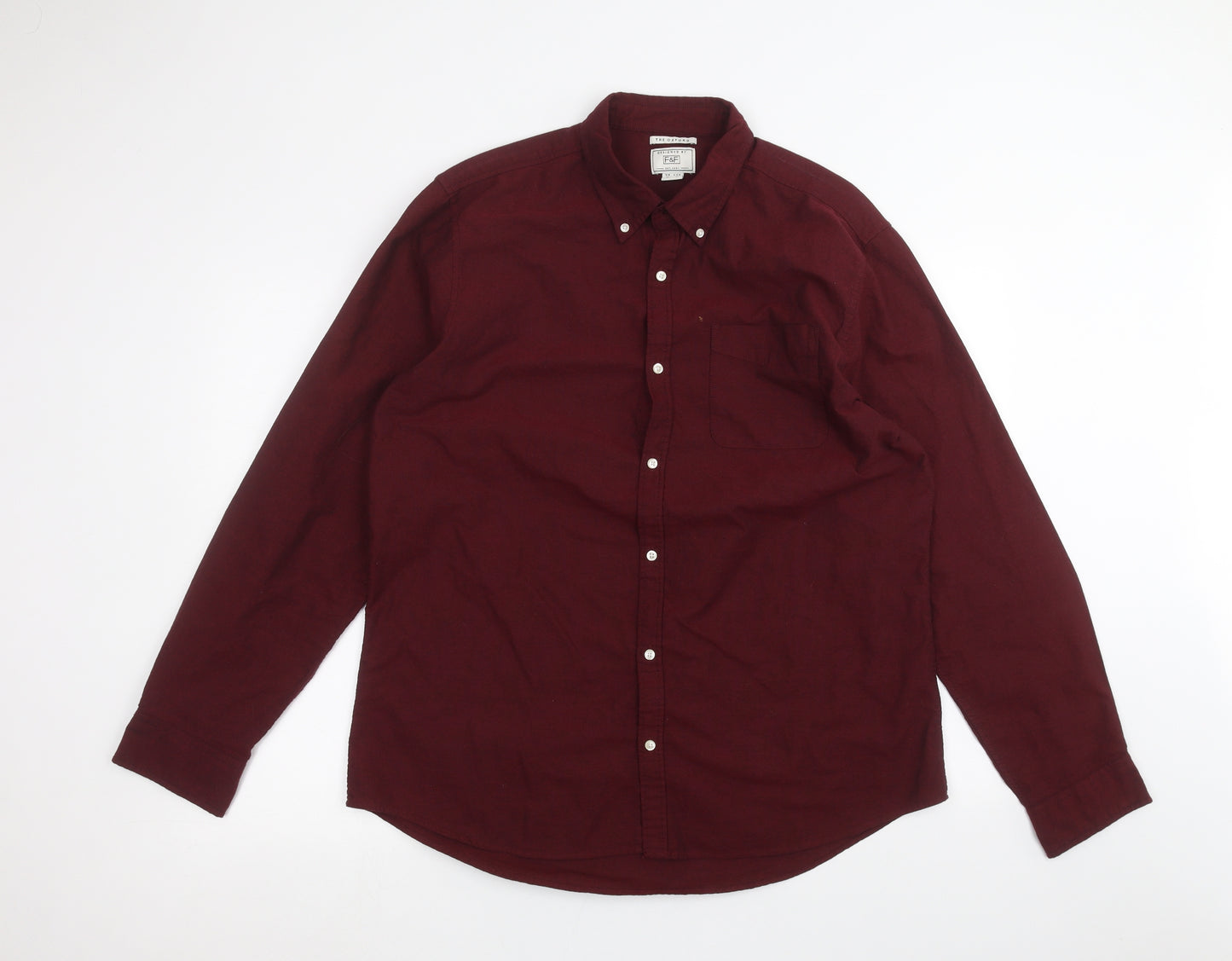 F&F Mens Red    Dress Shirt Size XL
