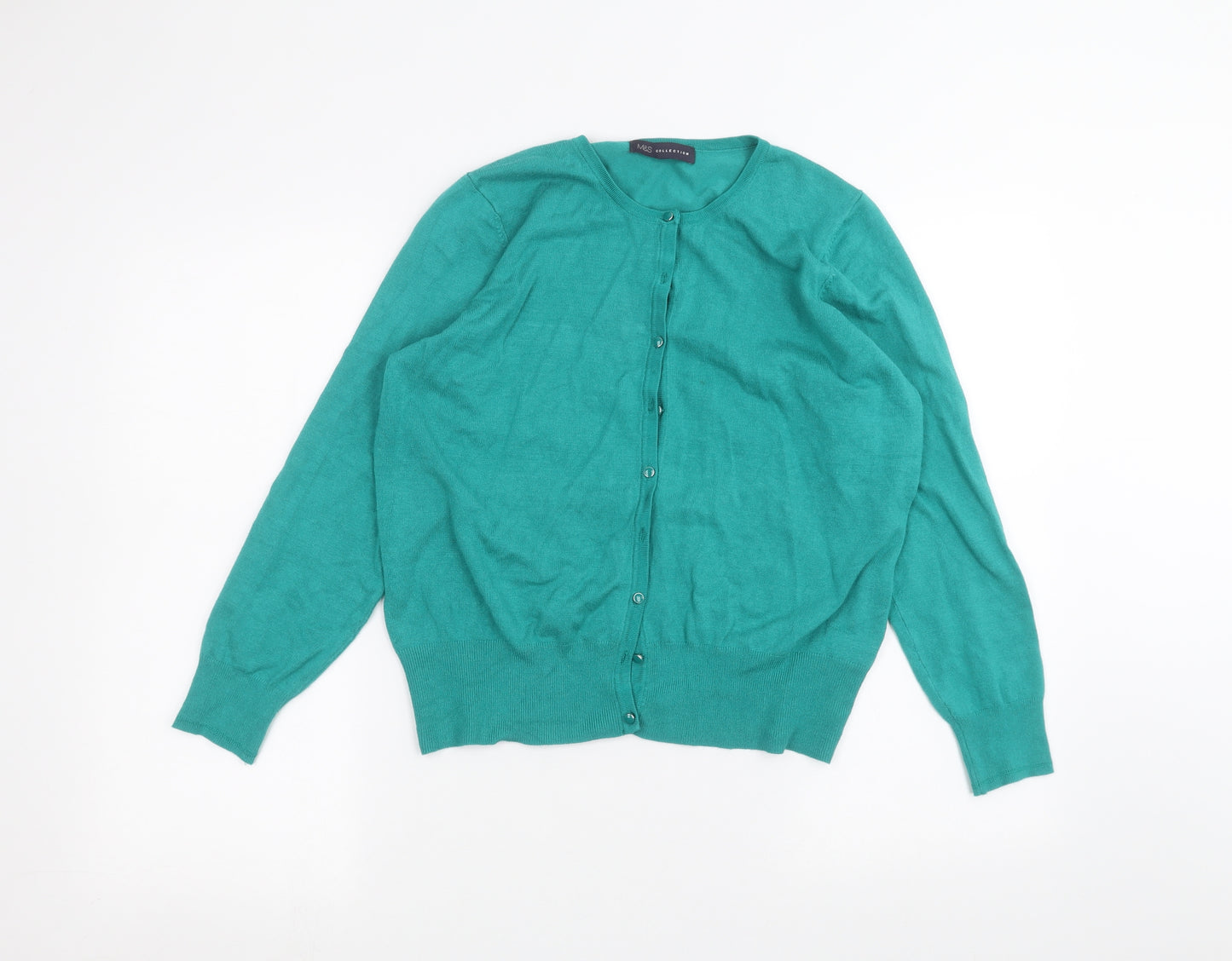 Marks and Spencer Womens Blue   Cardigan Jumper Size 18
