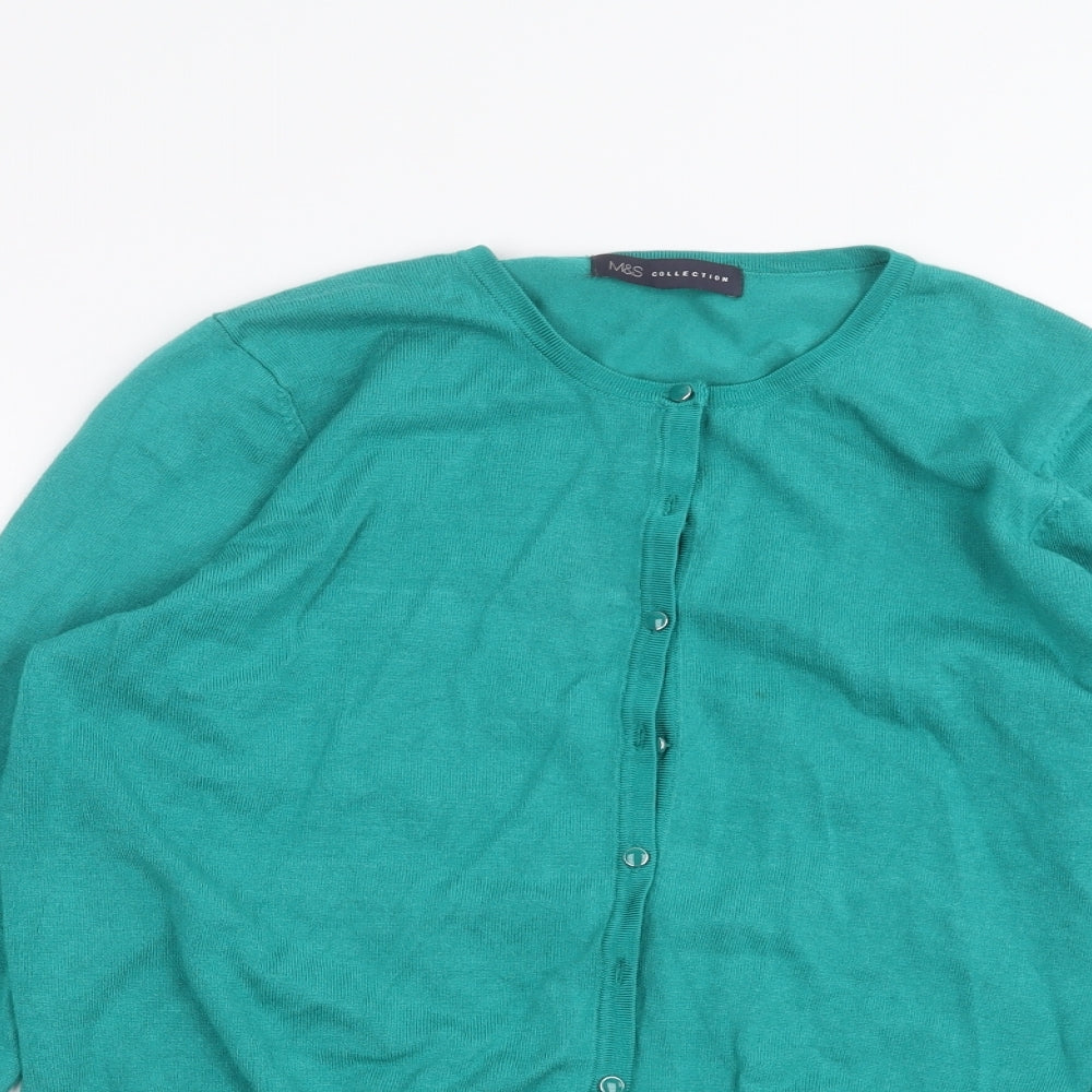 Marks and Spencer Womens Blue   Cardigan Jumper Size 18