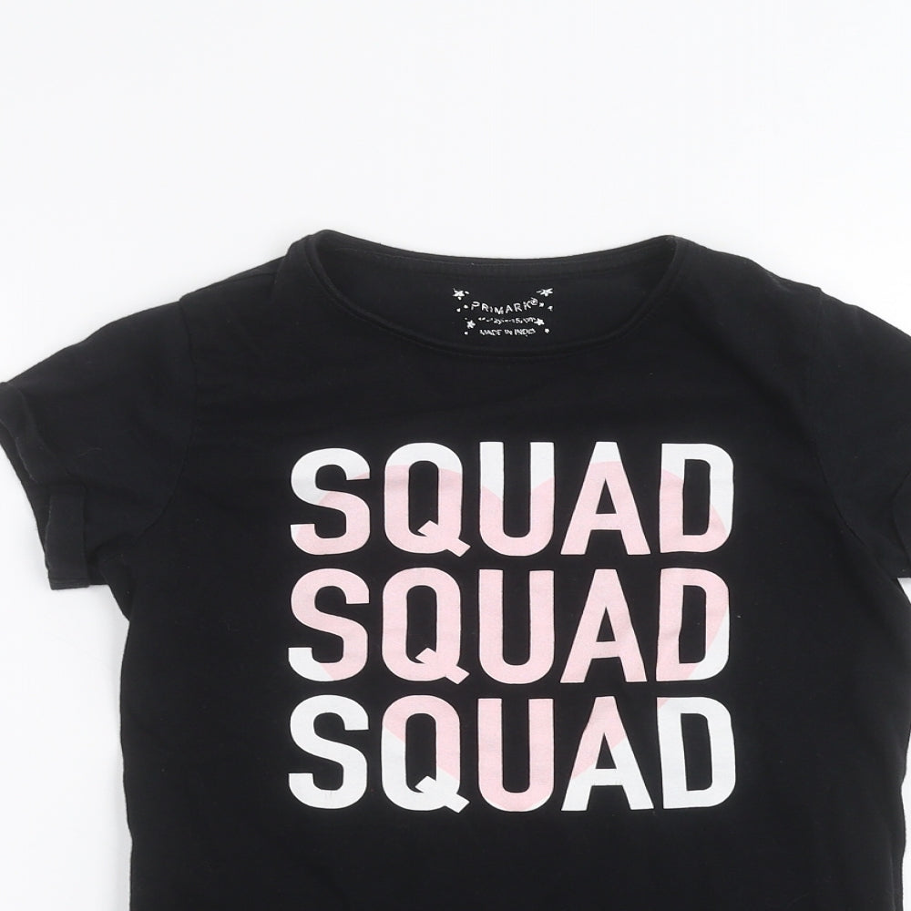 Primark Girls Black   Basic T-Shirt Size 12-13 Years
