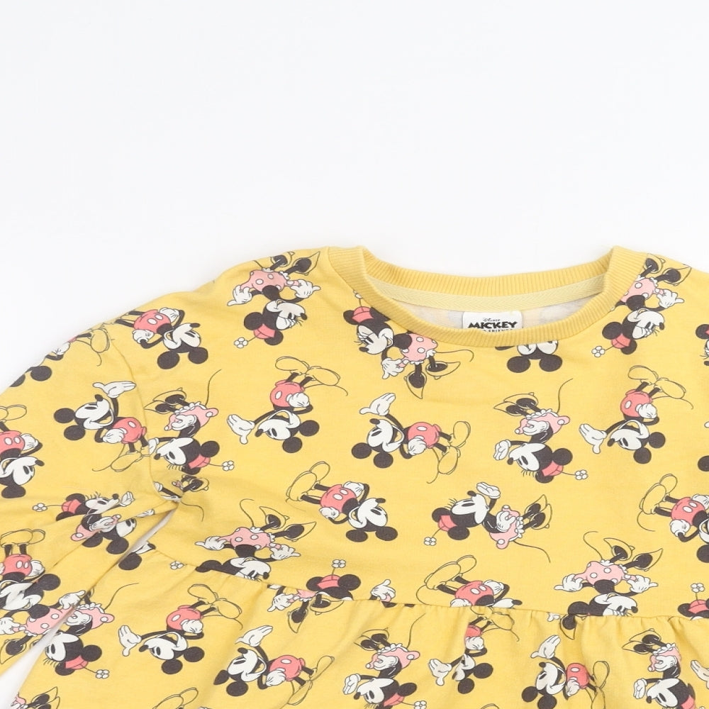 George Girls Yellow   Pullover Jumper Size 5-6 Years  - Disney
