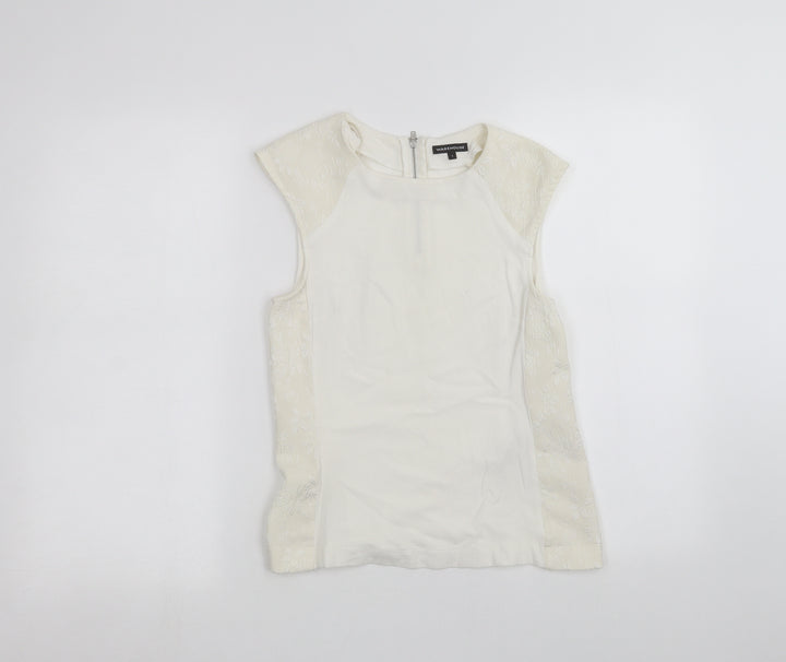Warehouse Womens White   Basic T-Shirt Size S