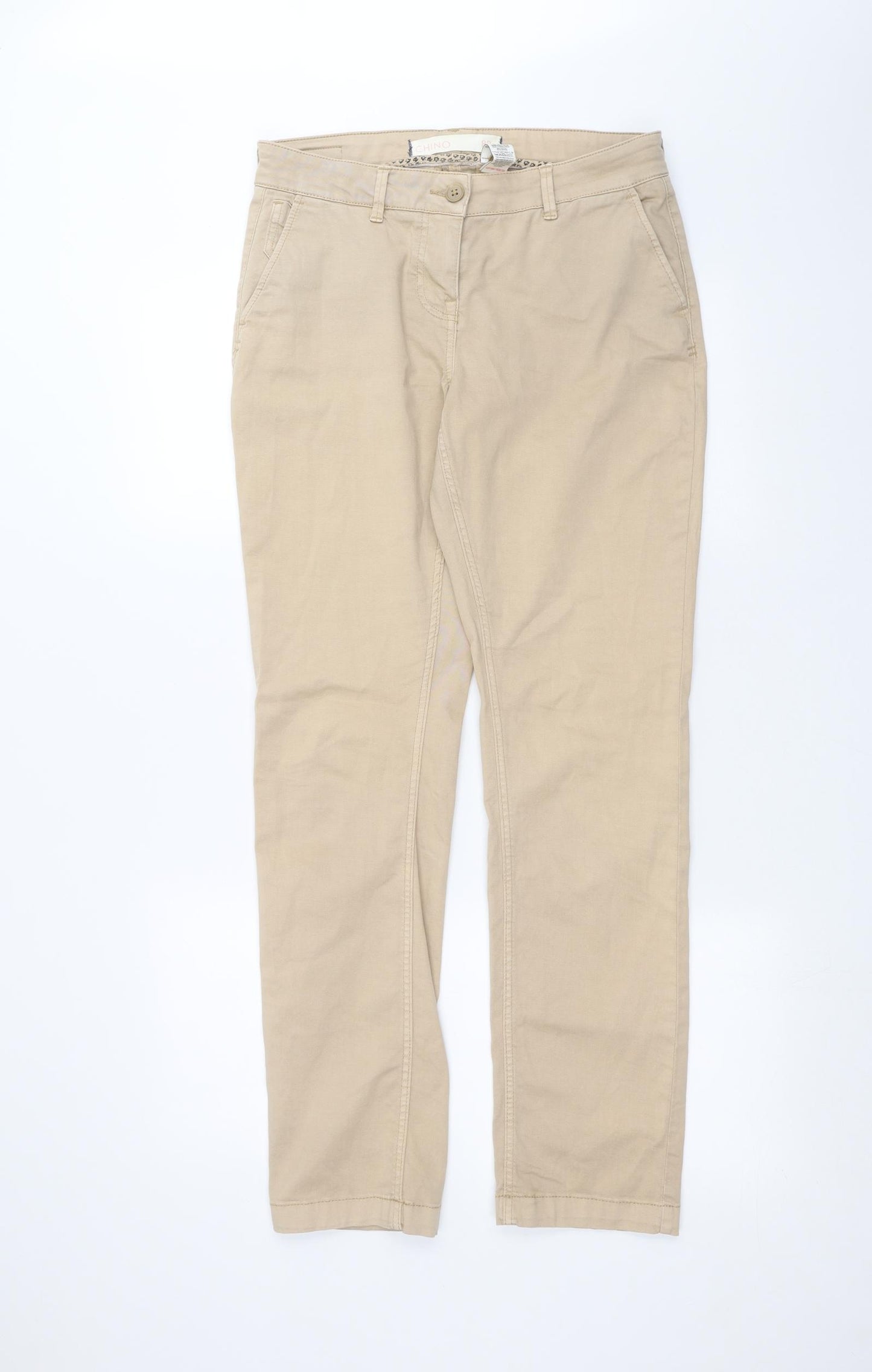 NEXT Womens Brown   Chino Trousers Size 8 L28 in