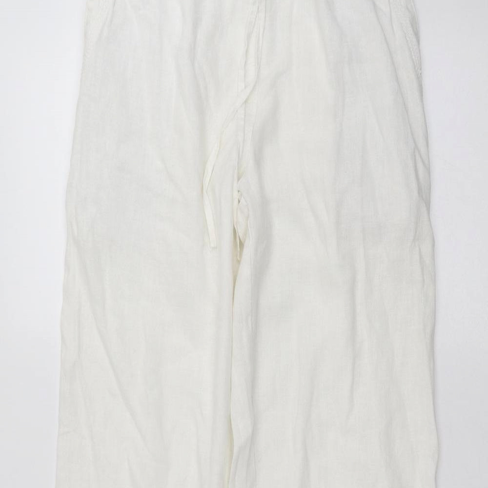 NEXT Womens White   Trousers  Size 8 L28 in