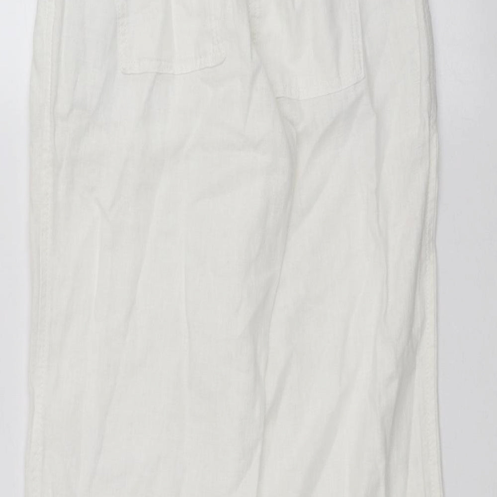NEXT Womens White   Trousers  Size 8 L28 in