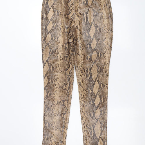 Zara Womens Brown Animal Print  Trousers  Size L L26 in