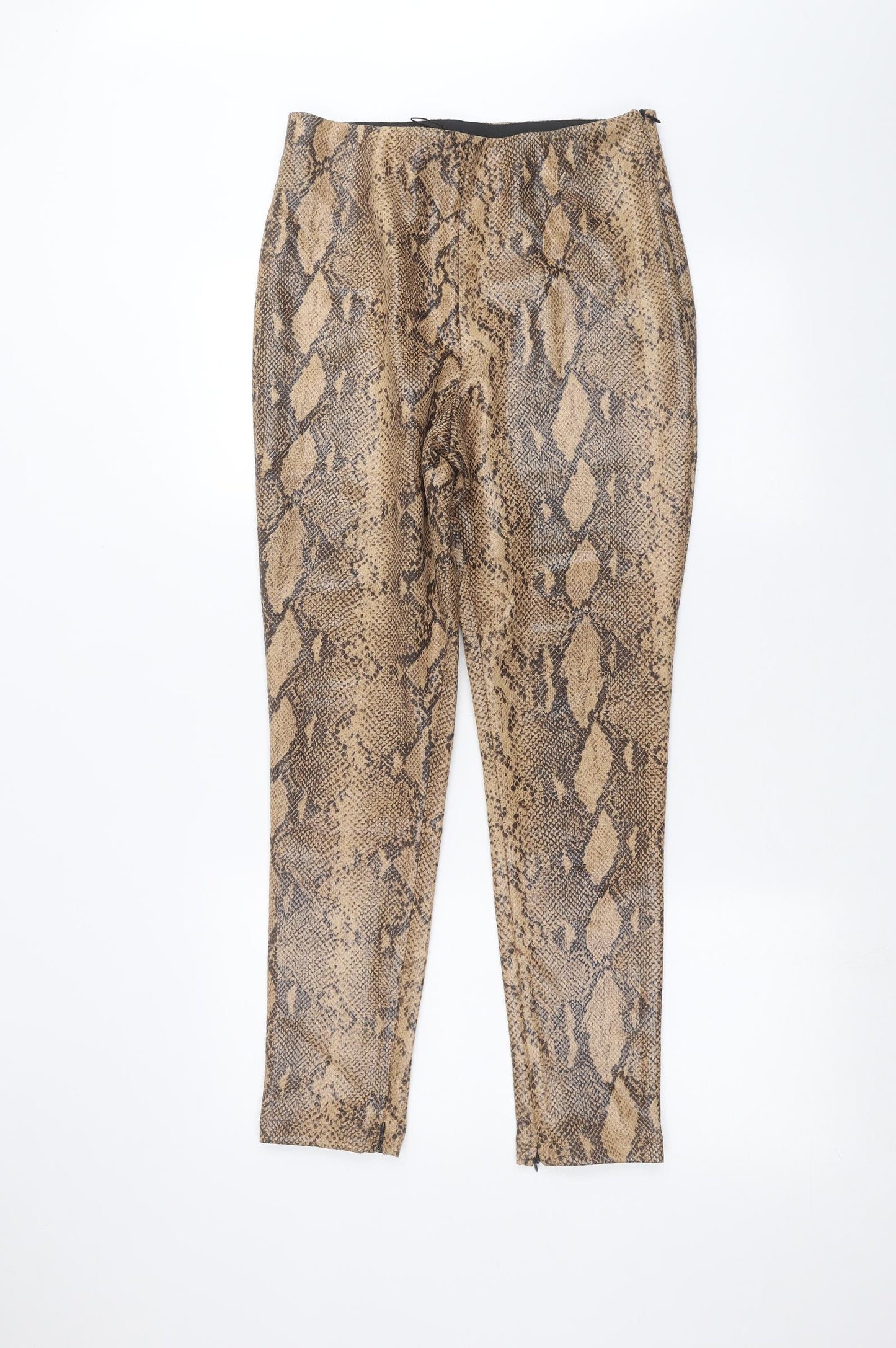 Zara Womens Brown Animal Print  Trousers  Size L L26 in