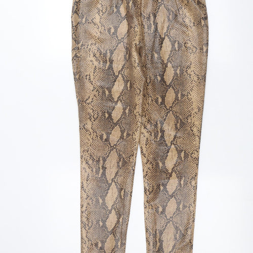Zara Womens Brown Animal Print  Trousers  Size L L26 in