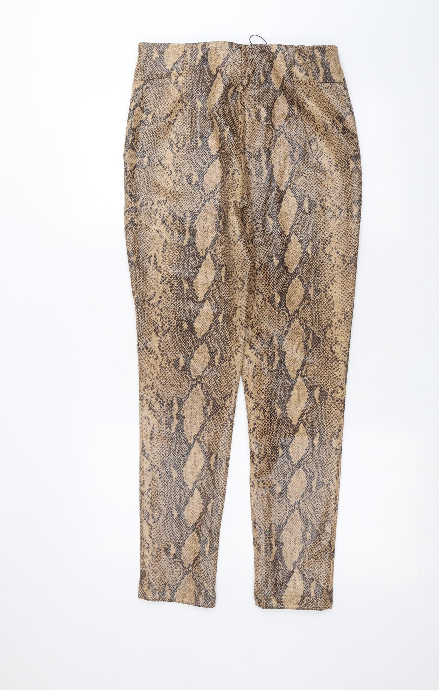 Zara Womens Brown Animal Print  Trousers  Size L L26 in