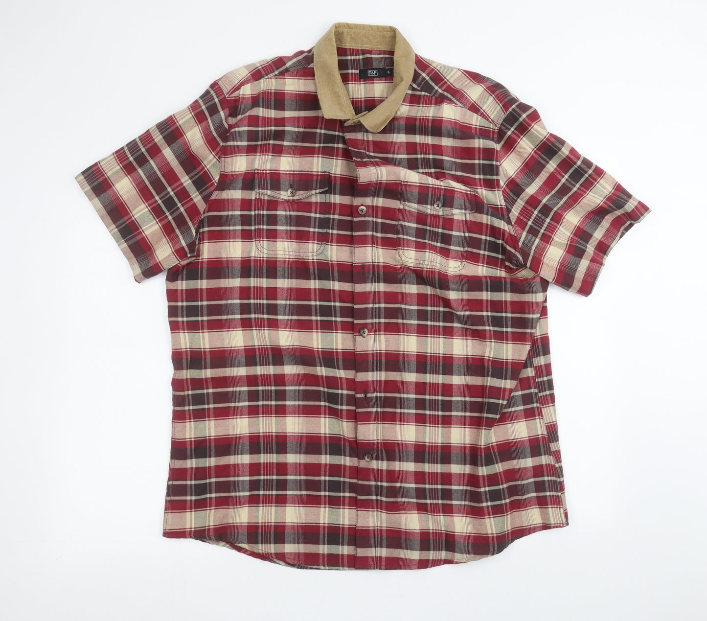 F&F Mens Red    Dress Shirt Size XL