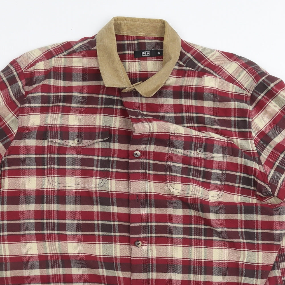 F&F Mens Red    Dress Shirt Size XL