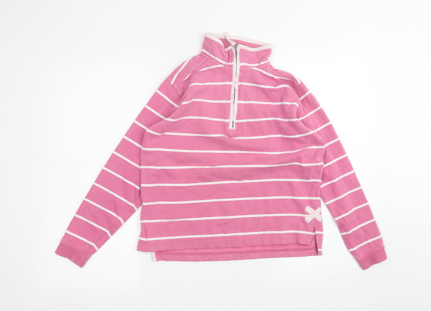 Lazy Jacks Girls Pink Striped  Pullover Jumper Size 12-13 Years