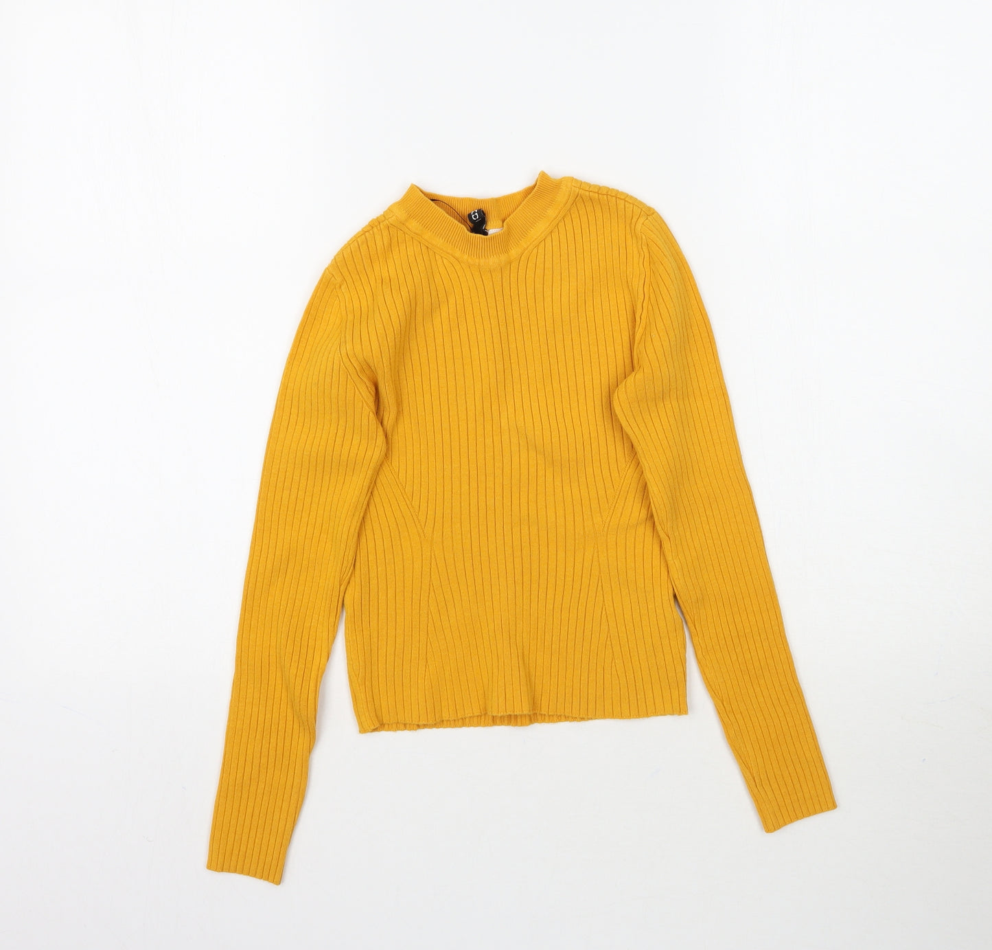 H&M Womens Yellow  Knit Pullover Jumper Size XS