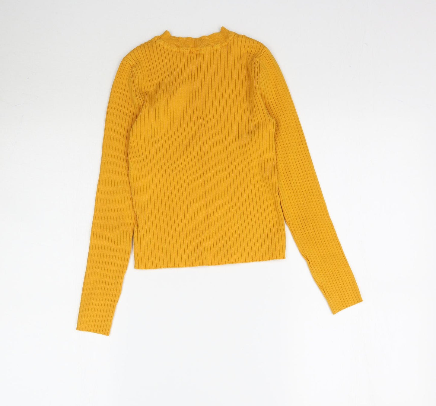 H&M Womens Yellow  Knit Pullover Jumper Size XS