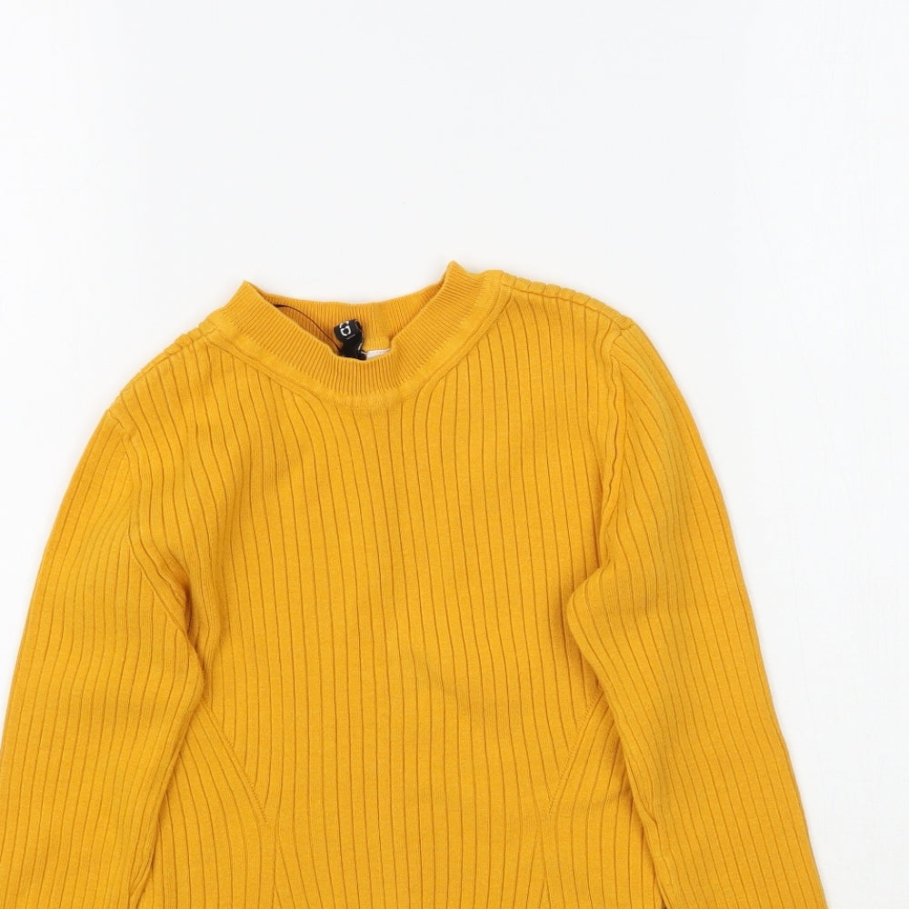 H&M Womens Yellow  Knit Pullover Jumper Size XS