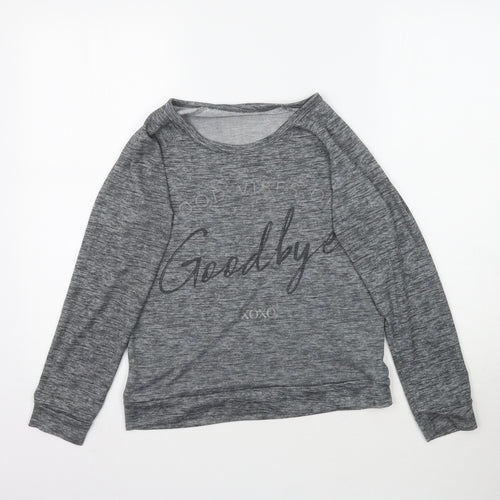 XOXO Womens Grey   Basic T-Shirt Size M  - Goodbye