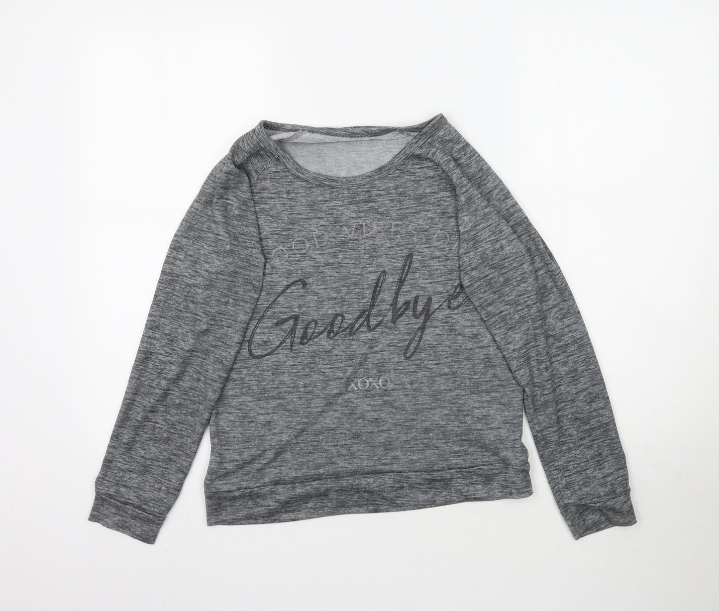 XOXO Womens Grey   Basic T-Shirt Size M  - Goodbye