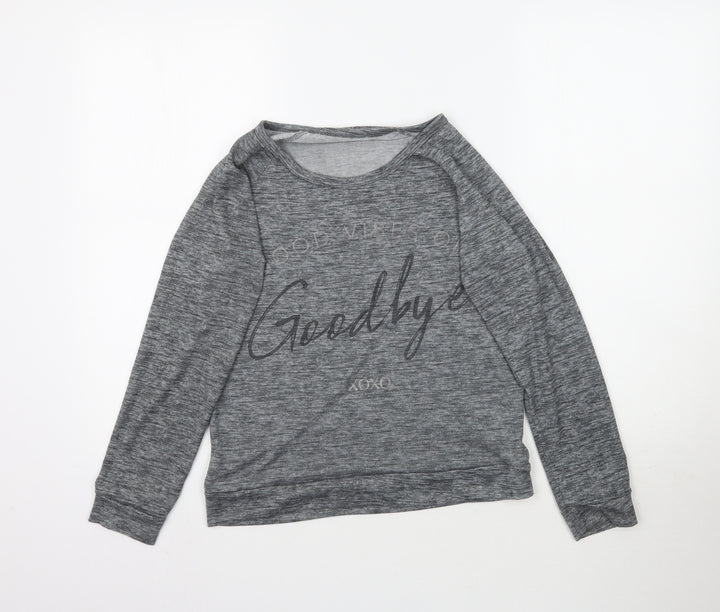 XOXO Womens Grey   Basic T-Shirt Size M  - Goodbye