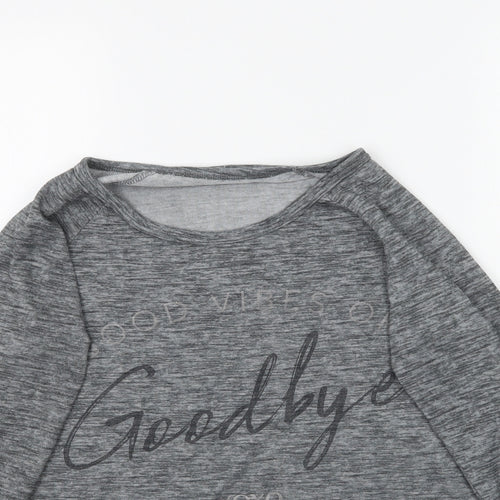 XOXO Womens Grey   Basic T-Shirt Size M  - Goodbye