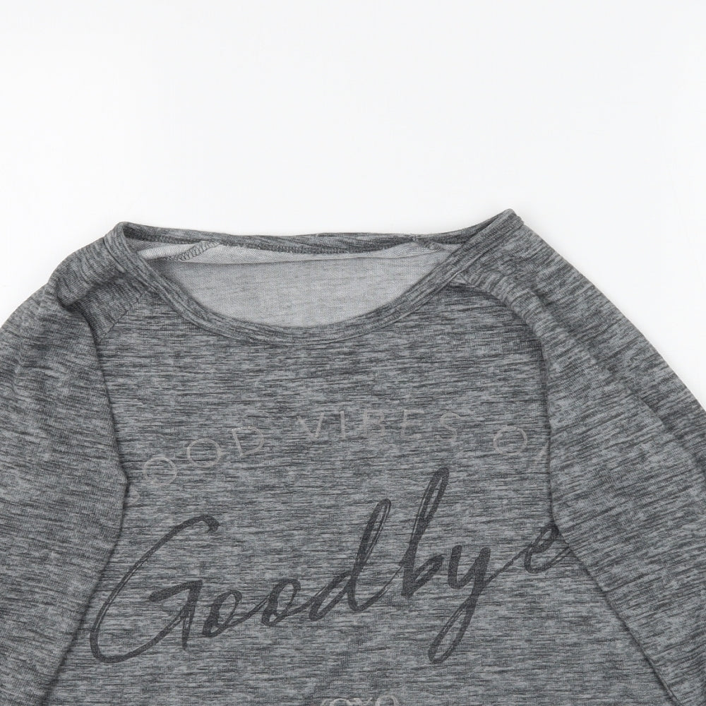 XOXO Womens Grey   Basic T-Shirt Size M  - Goodbye