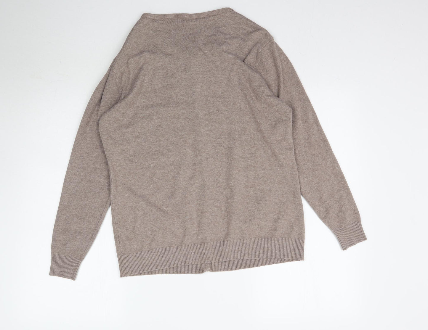 Preworn Womens Beige  Knit Cardigan Jumper Size L