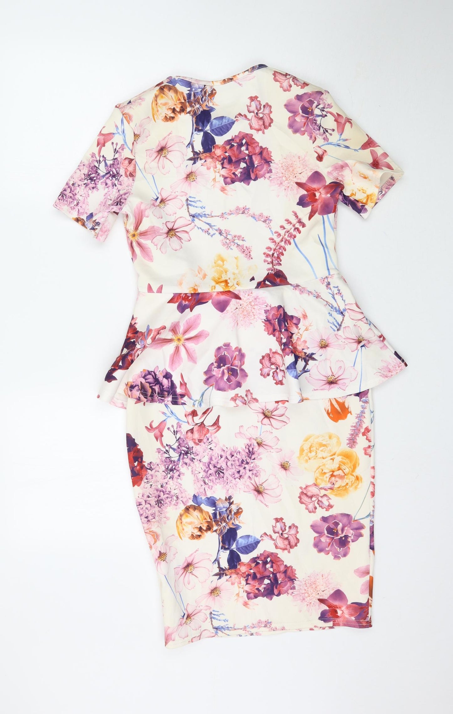 Boohoo Womens Multicoloured Floral  Pencil Dress  Size 12