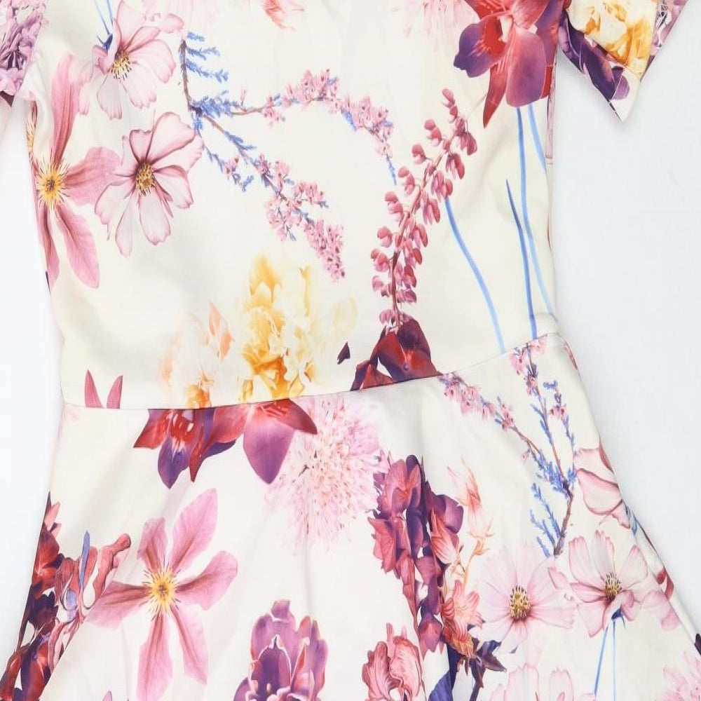 Boohoo Womens Multicoloured Floral  Pencil Dress  Size 12