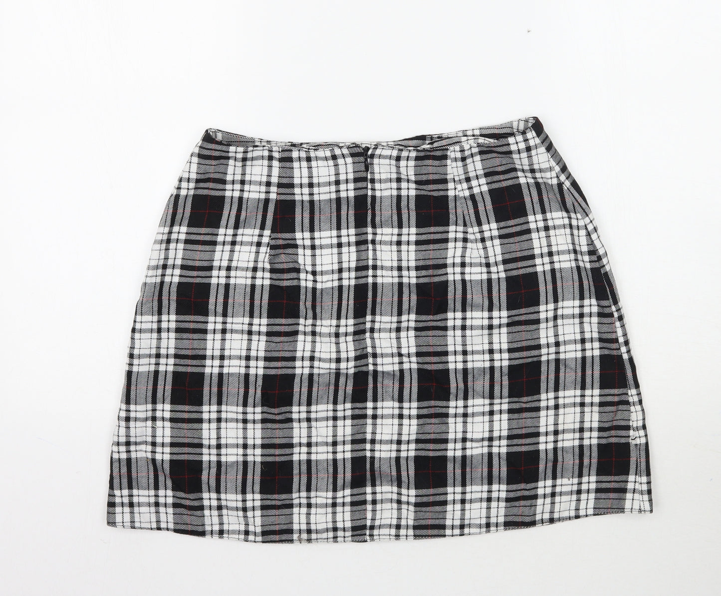 New Look Womens Black Plaid  Mini Skirt Size 12