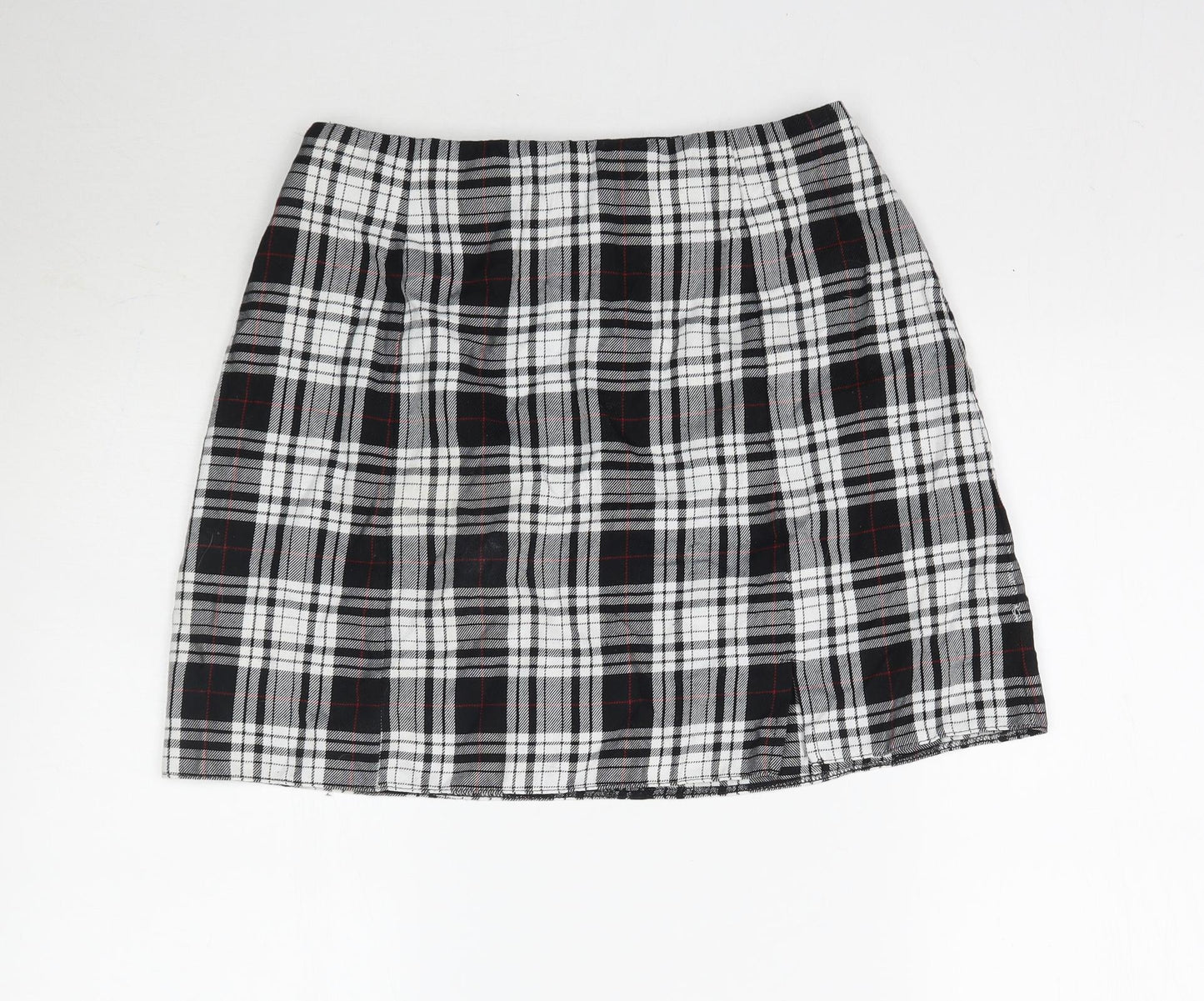 New Look Womens Black Plaid  Mini Skirt Size 12