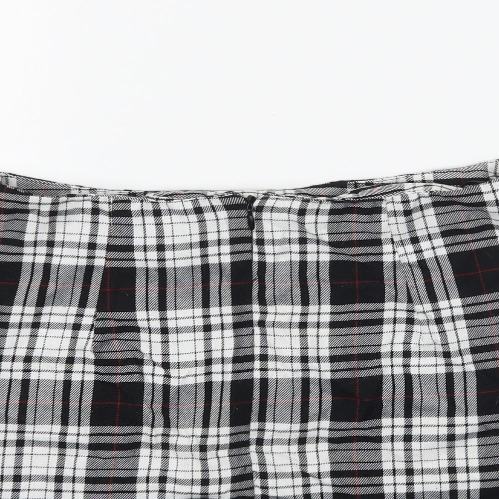 New Look Womens Black Plaid  Mini Skirt Size 12