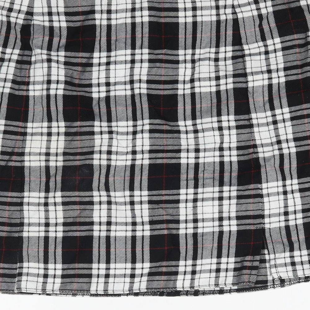 New Look Womens Black Plaid  Mini Skirt Size 12