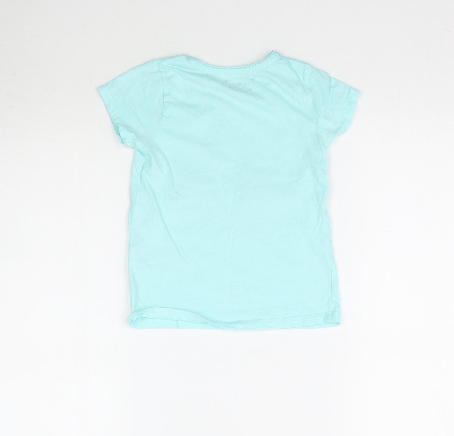 Primark Girls Blue   Basic T-Shirt Size 5-6 Years  - Unicorn